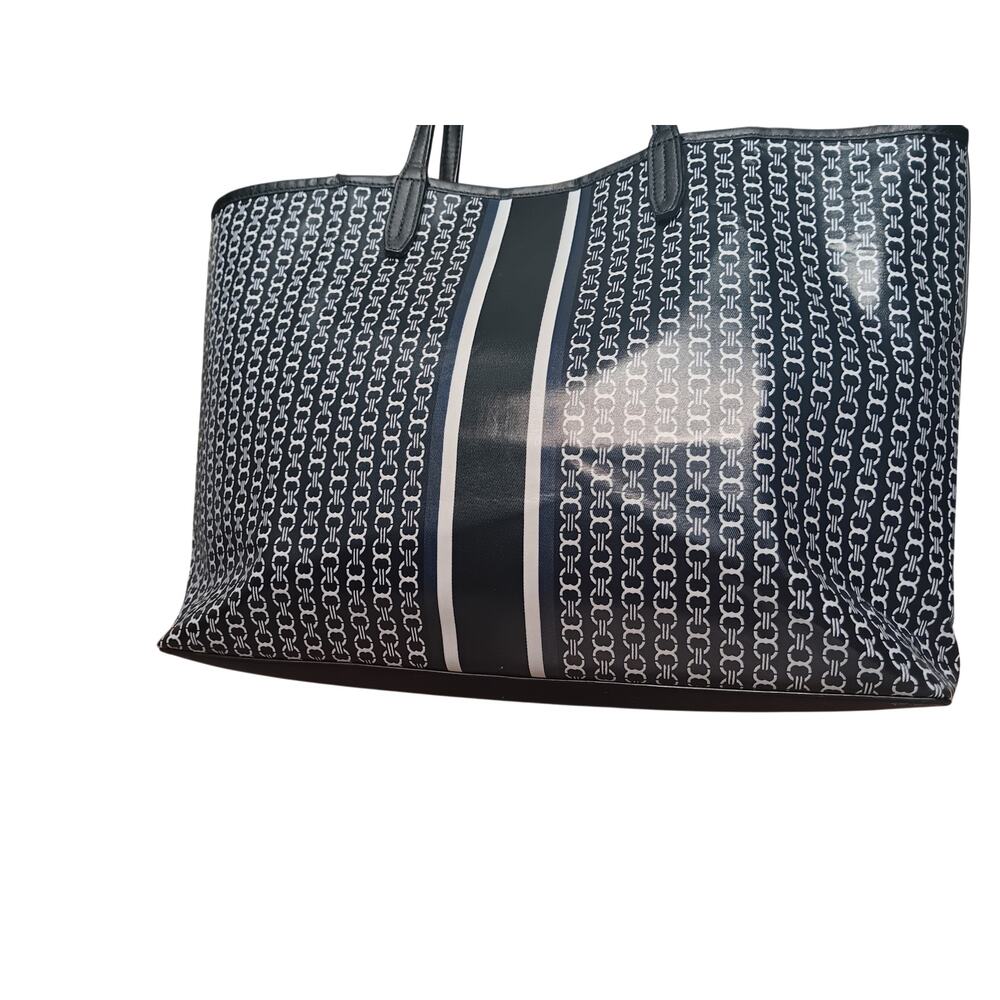 Tory Burch Gemini Link Tote Black Coated Canvas Large Shopper Bag - Picture 10 of 16